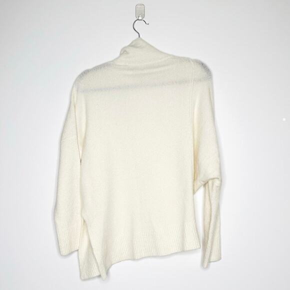 NWT All Saints Lock Roll Neck Asymmetrical Sweater Women's Chalk White Sz Small - Picture 4 of 7